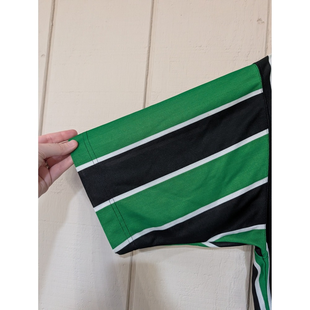Vintage 90s Nike Team Jersey Mens Green Black Vertical Stripe V-Neck Soccer L - Picture 6 of 14